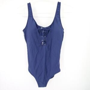 Mossimo Blue Lace-Up One Piece Swimsuit Scoop Neck Size Small NWT
